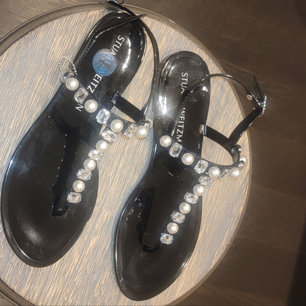 Stuart Weitzman Goldie pearl-embellished sandals - Picture 4 of 5